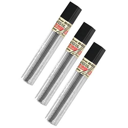 Pentel lead refills 0.5mm 2b, black, 12 leads per tube (c505-2b) …
