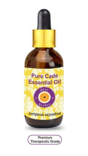 Deve Herbes Pure Cade Essential Oil (Juniperus oxycedrus) with Glass Dropper 100% Natural Therapeutic Grade Steam Distilled 50ml (1.69 oz)