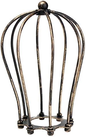 80 * 115 * 170mm Industrial Vintage Lamp Holder Antique Brass Metal Wire Balloon Cage Ceiling Hanging Guard Cafe Bars Lamp Shade