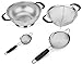 Elite Kitchen Strainer and Colander Set - 4 Piece Stainless Steel Strainers Set Includes Large Colander, Fine Mesh Strainer, Sifter and Sieve - Food Strainers, Spaghetti Strainer, Quinoa Strainer ...