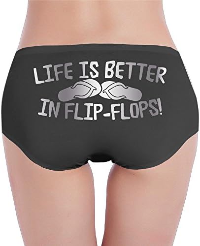 Life Is Better In Flip Flop Platinum Style Women's Cotton Panties Black