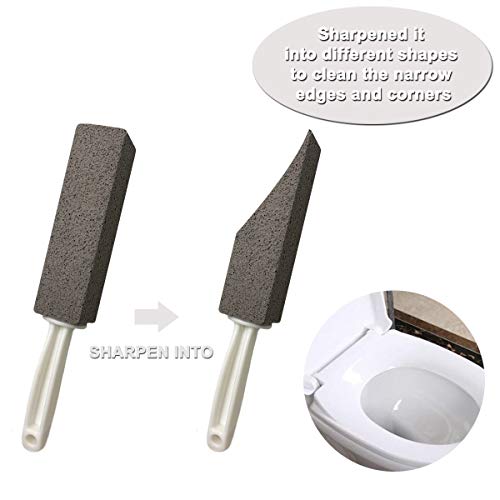 2 Pack Pumice Cleaning Stone with Handle, Toilet Bowl Cleaner Stains and Hard Water Ring Remover Rust Grill Griddle Cleaner For Kitchen/Bath/Pool/Household Cleaning - Thumbnail 4
