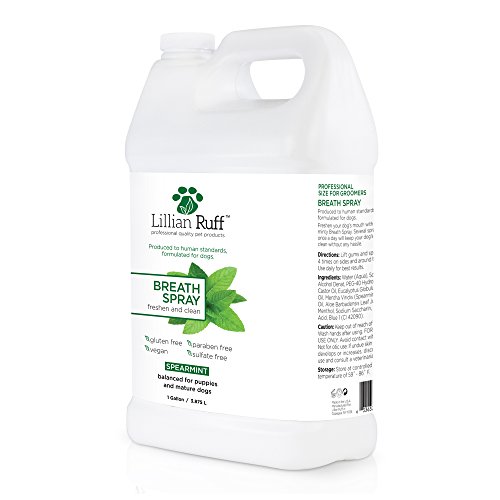 Lillian Ruff Dog Breath Freshener Spray - Spearmint Flavor- Fight Bad Breath, Dental Plaque and Tartar - Boost Immune System (Gallon) - Thumbnail 4