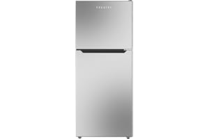 Frestec 10.0 CU' Refrigerator with Freezer, Apartment Size Refrigerator Top Freezer, 2 Door Fridge with Adjustable Thermostat Control, Freestanding, Door Swing, Stainless Steel (FR 1002 SL)