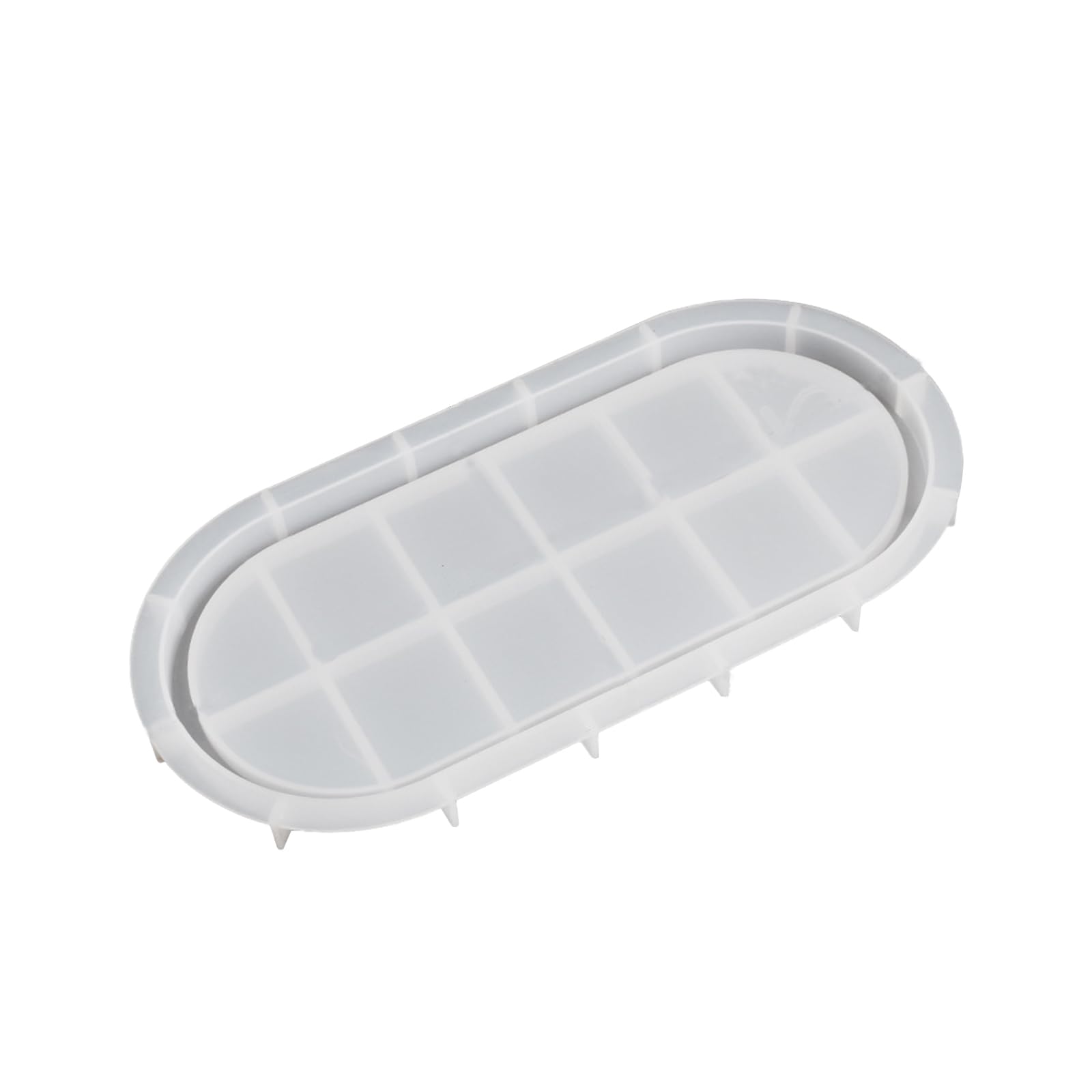 Leliafleury Oval Tray Resin Mold Silicone Coaster Mold White Coaster Mould for DIY Crafts Cups Mats Tray, 24.9cm x 12.1cm