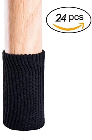 24 PCS Chair Leg Socks Knitted Furniture Socks - Chair,Floor Protectors for avoid scratches - Furniture Pads for moving easily and Reduce Noise (black)