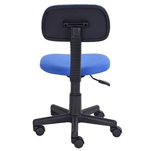 FCH Low-Back Study Chairs Adjustable Swivel Office Chair Armless Task Chair for Home/Office/Study Use,Blue