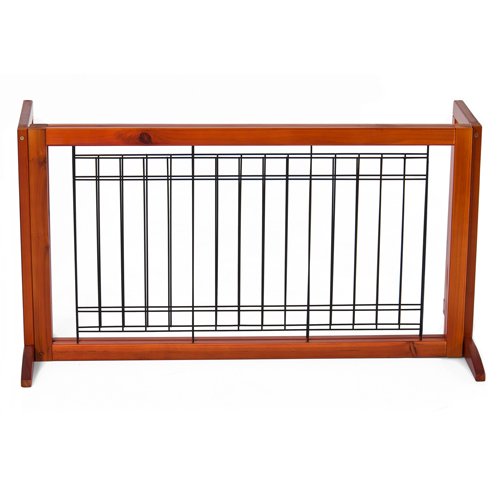 Best Choice Products Adjustable Freestanding Pet Dog Fence Gate for Small Animals, Indoor - Brown