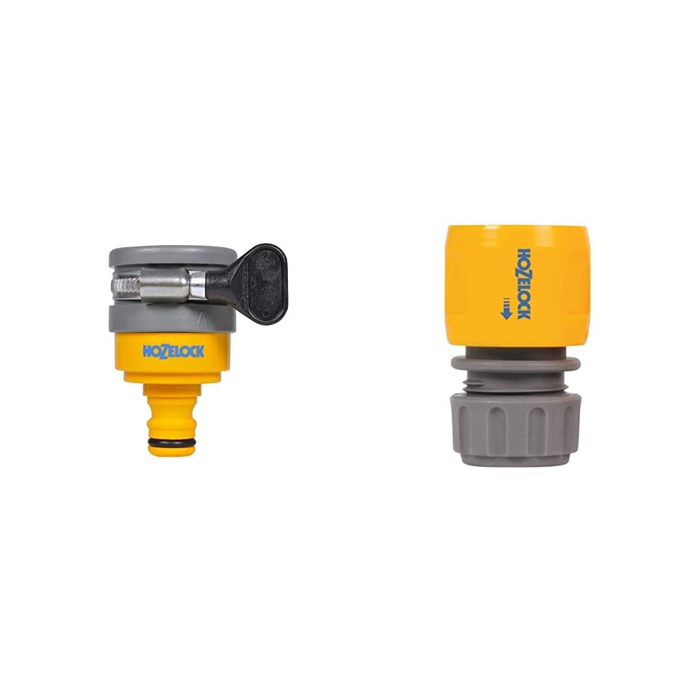 Hozelock Ltd Round Mixer Tap Connector with a Minimum Diameter of 20 mm & a Maximum Diameter of 24 mm & Hose end connector (12.5mm & 15mm)