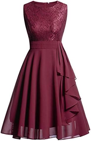 KIKOY Wedding Bridesmaid Dress for Womens Sleeveless Lace Long Dress Formal Evening Party Ladies
