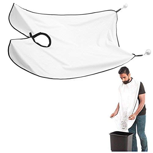 Beard Catcher Apron,Shaving Trimmer Apron,Bagvhandbagro New Design Beard Care Shave Apron Bib Catcher for Man Shaving (White) - Thumbnail 6