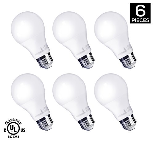 HyperSelect 9W LED Light Bulb A19 – E26 Non-Dimmable LED Bulb [60W Equivalent] , 4000K (Daylight Glow), 840 Lumens, Medium Screw Base, 340° Omnidirectional, UL-Listed (Pack of 6)