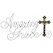 Amazing Grace Metal Cross Wall Art, Brown