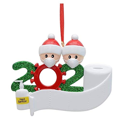 BiuBuy Personalized Christmas Ornament kit Family Customized Christmas Decorating Kit Creative Gift for Family Xmas Decorations Tree Home Decor (2 Doll Head)