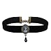 BodyJ4You Cameo Choker Black Velvet Necklace Antique Rose Pendant 2PC