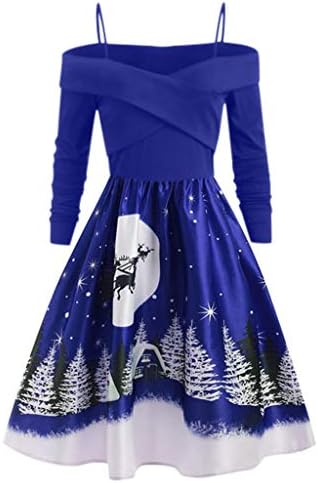 LIGESAY Ladies Jumper Dress, Christmas Jumpers Womem Christmas Women Jumper Funny Ugly Off Shoulder Xmas Tree Jumper Dress Red Novelty Christmas Jumper Secret Santa Gifts Plus Size