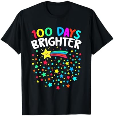 Amazon.com: 100 Days Brighter Shirt 100th Day of School Stars 