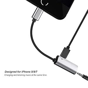 Headphone Splitter Adapter Jack Adaptor Music Charging and Aux Audio Converter Extender Stereo Charger Cables for iPhone7/7Plus/iphone8/8Plus/iphonex/10 Converter Support iOS 10.3/11 System-White from MPWHYL