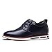 Meeshine Men's Modern Leather Lace-up Flat Oxford Sneakers Dress Shoes