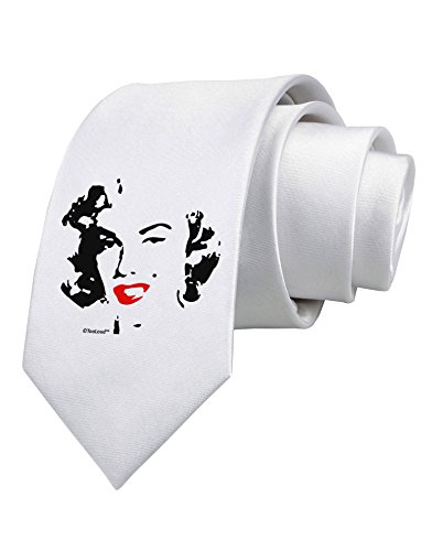 TooLoud Marilyn Cutout Design Red Lips Printed White Neck Tie