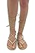 Dream Summer-17 Lace-Up Womens Sandals Wrap Around Criss Cross Casual Roman Gladiator, Natural, 6.5