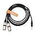 tisino 3.5mm to Dual XLR Stereo Cable 1/8 inch Mini Jack to 2 XLR Male Y Splitter Adapter Cord- 10 FT