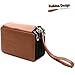 YOUSHARES PU Leather Handy Multi-layer Large Zipper Bag with Handle Strap