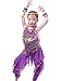 Astage Girls Oriental Belly Dance Sets Costumes All accessories Purple M(Fits 6-8 Years)