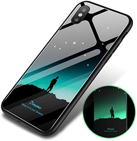 iPhone Xs Case/iPhone X Case Luminous Fluorescent Noctilucan Mobile Phone Shell Tempered Glass (Dreams, iPhone XR)
