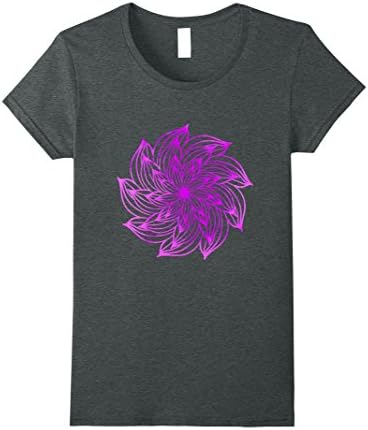 Womens Sacred Geometry Graphic Tee Purple Mandala Medium Dark Heather