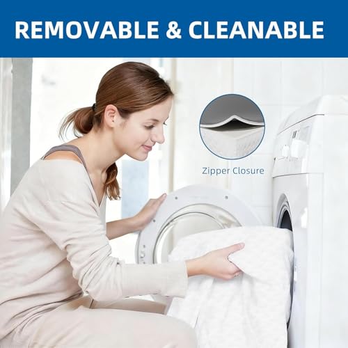 Memory Foam Mattress Topper, 7CM Thickness Mattress Pad Topper Foam with Washable Zipped Cover, Mattress Topper for Back Pain Relief (140X200CM BV8)