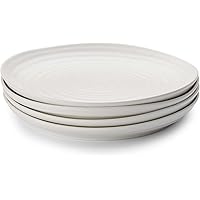 Portmeirion Sophie Conran Coupe Plates | Set of 4 | Porcelain Serving Dishes | White Pasta and Salad Plate | Large Dinnerware
