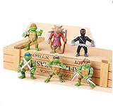 Teenage Mutant Ninja Turtles | Action Figure Collectible Toy weapons | [Raphael, Michelangelo, Donatello and Leonardo,Splinter, Foot Soldier] | Cake Toppers | Party Favors- 6 Pcs (Classic Version)