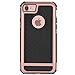 Slim iPhone 7 Case, GeekZone Hybrid Shockproof [Drop Protection] Phone Cover Soft TPU Bumper Hard PC Case Anti-slip Matte Stripe Designed Protective Case Cover for iPhone 7 [4.7 inch] (Rose Gold)