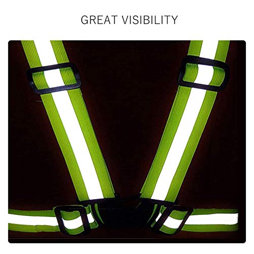 Reflective Vest, 2 Pack Safety Reflective Running Vests with 4 Safety Reflector Band Tape, Adjustable Reflective Safety Vests for Night Running Walking Cycling Motorcycle Jogging Working