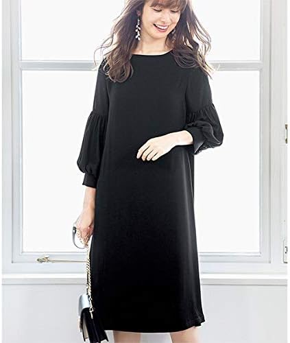 Amazon ラナン Ranan バルーン袖サックワンピース ブラック M ワンピース チュニック 通販