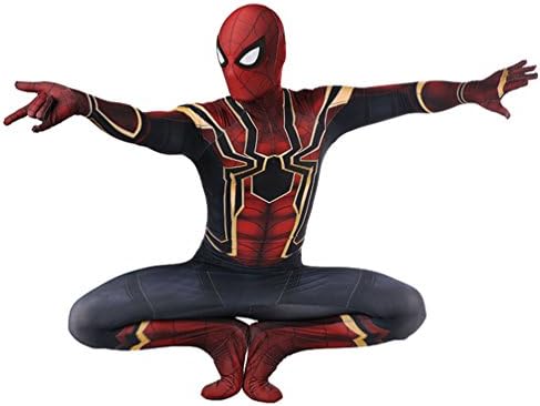 Xairx Spiderman Infinity War Costume Boys Cosplay Halloween Bodysuit Zentai M