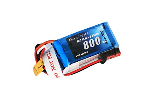 Gens ace LiPo Battery 800mAh 11.1V 40C 3S Pack with JST-SYP Plug for 250 Heli 800mm Warbirds and Eflite Blade CP CP Pro