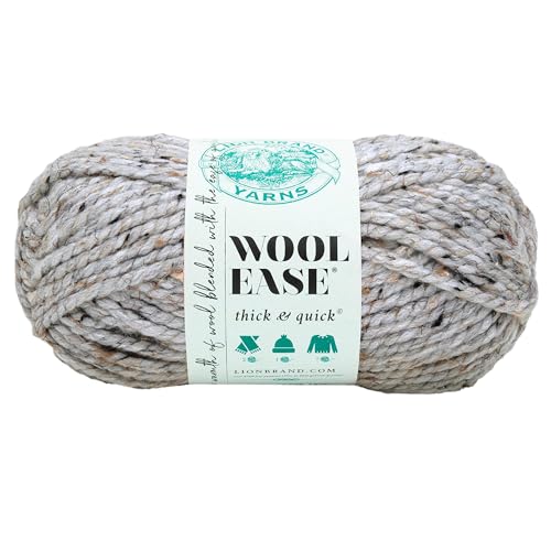 Lion Brand Yarn Company 1-Piece Wool-Ease Thick and Quick, Grey Marble