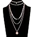 Lariatneck Layered Choker Necklace Gold Multilayer Necklace for Women Coin Pendant Chain Choker Set of 2 (Rose gold-tone)