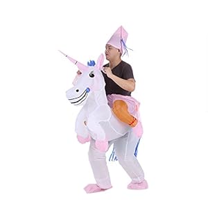 Disfraces de Unicornio Hinchable Traje De Cosplay Fiesta para Adulto