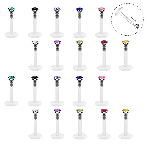 Clear Labret Retainer , Acrylic Plastic Labret Monroe Lip Ring/ Tragus/ Helix/ Cartilage Earring Stud Barbell For Piercing Body Jewelry Substitutes
