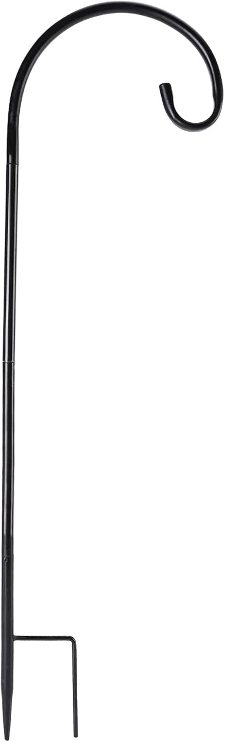 Outdoor Shepherd's Hooks - GSM Brands Shepherds Hook 32 Inch, Black, Adjustable Design.5 Thick Yard Decor for Hanging Up to 20 lbs.