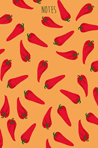 Notes: CHILI, chilli, Spicy Notebook, Composition Book, Journal, Diary, 6"x9"