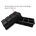 Patier Ice Cube Trays - Food Grade Ice Cube Containers - Eight Cubes Ice Molds, Set of 2, Black