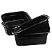 Vababa 12 Quart Black Plastic Wash Pan Basin, Set of 4
