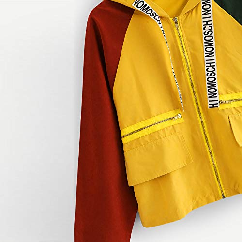 Zainafacai Fashion Men's Corduroy Contrast Colors Hooded Windbreaker Outwear Jackets-Unisex Outwear (Orange, XL)