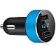 LIHAN Dual USB Car Charger,LED Display Voltage Compatible for Apple iPhone,iPad,Samsung Galaxy/S Series&Edge Models,LG,Google Nexus,Other iOS and Android Devices,Silver