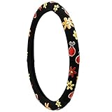 OxGord Stylish Leather Pro Grip Slip-on Steering Wheel Cover Lady Bug