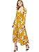 Milumia Women's Button Up Split Floral Print Flowy Party Maxi Dress Medium M-Yellow-White